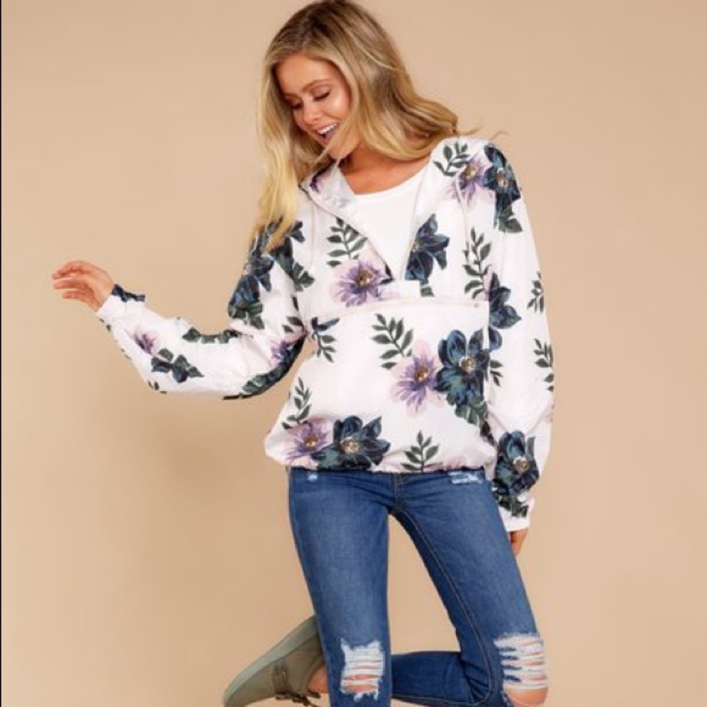 Tropical pull over sweat shirt
